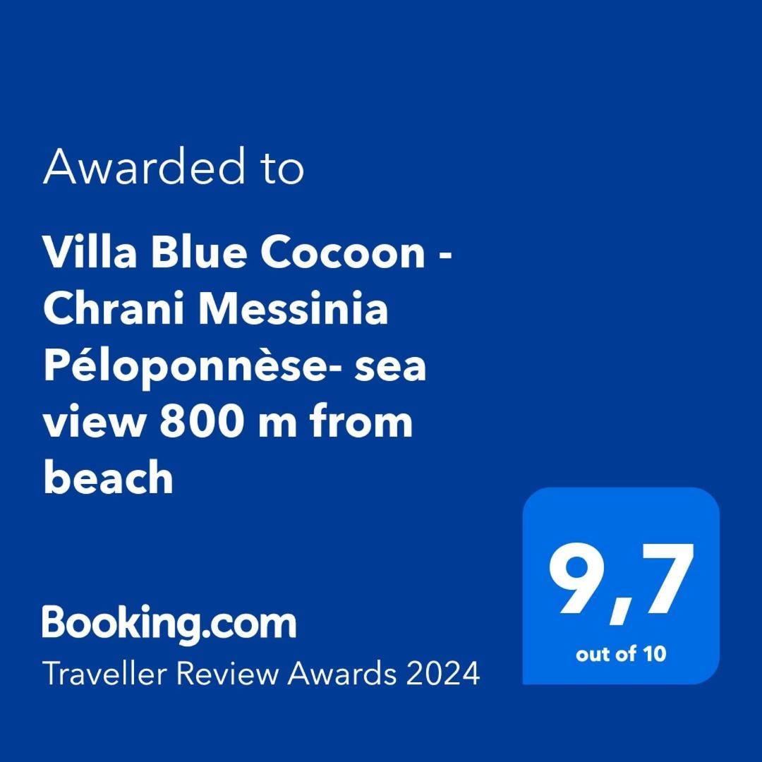 Villa Blue Cocoon - Chrani Messinia Peloponnese- Sea View 800 M From Beach Exterior foto