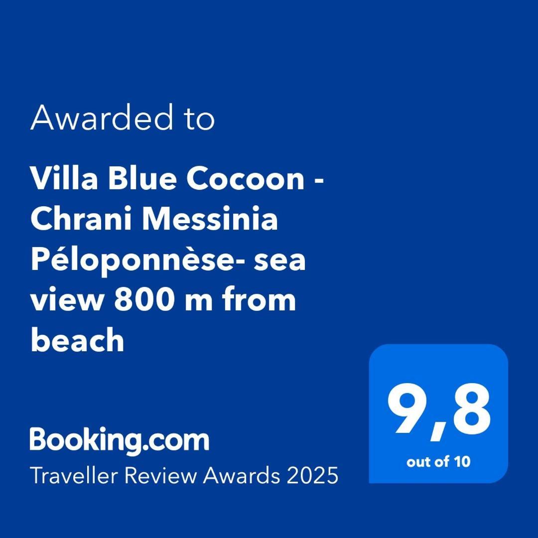 Villa Blue Cocoon - Chrani Messinia Peloponnese- Sea View 800 M From Beach Exterior foto